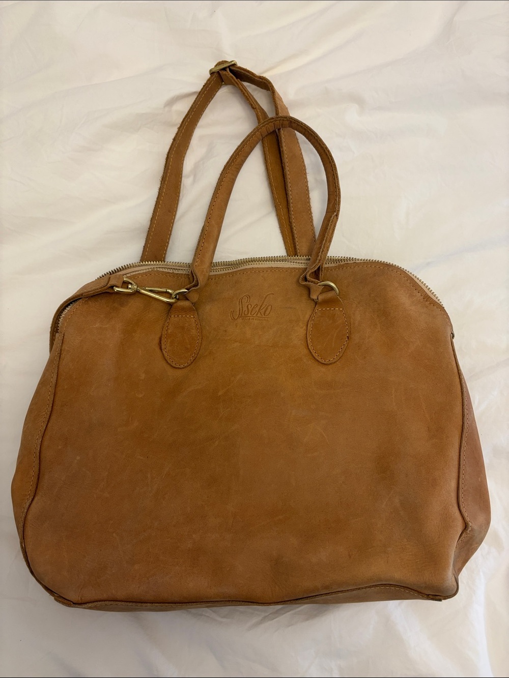 Sseko Tan Leather Tote Bag